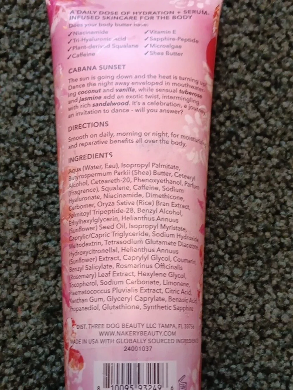 Nakery Beauty Cabana Sunset Pink SkinToning Body Butter